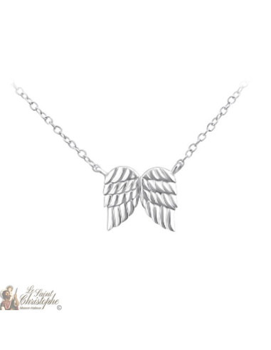JiaYang Collana Angelo Custode In Argento Sterling 925 Con Zirconi - Ciondolo Cuore, Regalo 18kt