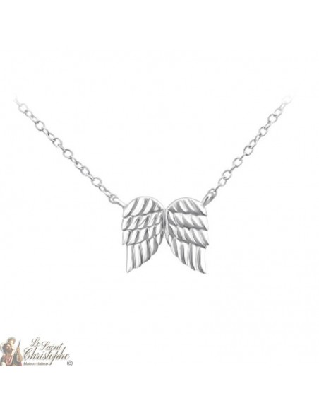 Collier Ange gardien pendentif ailes - Argent 925