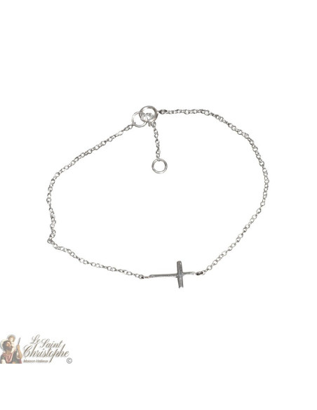 Brazalete de plata genuina 925 Cross Bracelet