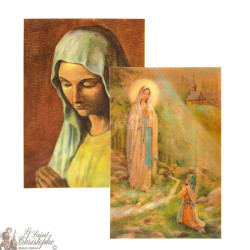 Postal holográfica 2D Virgen de los Pobres - Aparición en Banneux