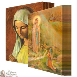 Lote 2D holograma postal Virgen de los Pobres - Aparición en Banneux