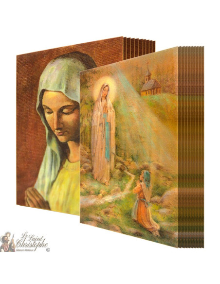 Lot carte postale hologramme 2D Vierge des Pauvres Apparition Banneux