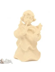 Ange en bois naturel sculpté - cor