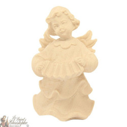 Ángel en madera natural tallada - acordeón
