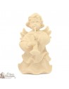 Angel in carved natural wood - clarinet - 6 cm