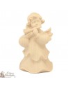 Angel in carved natural wood - flute - 6 cm