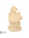 Angel in carved natural wood - accordion - 6 cm