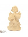 Angel in carved natural wood - clarinet - 8 cm