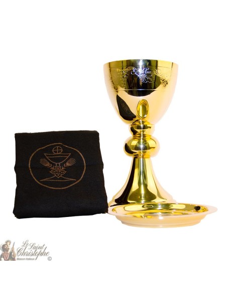 Chalice and paten in gilt copper