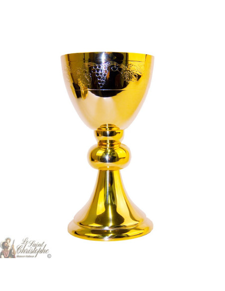 Chalice and paten in gilt copper