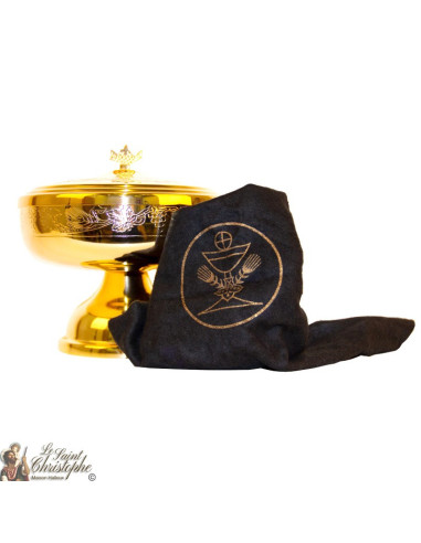 Goldenes Ciborium - Reben- und Weizenmuster