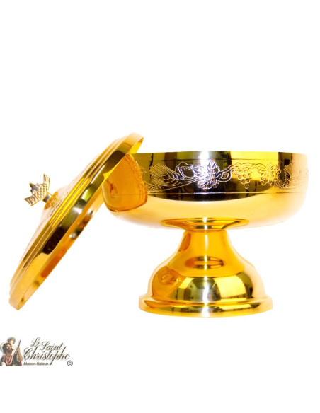 Goldenes Ciborium - Reben- und Weizenmuster