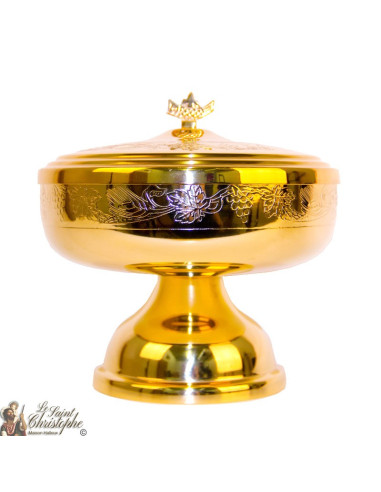 Goldenes Ciborium - Reben- und Weizenmuster