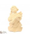 Angel in carved natural wood - mandolin - 12 cm