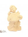 Angel in carved natural wood - accordion - 12 cm