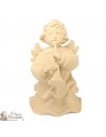Angel in carved natural wood - clarinet - 16 cm