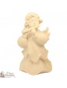 Angel in carved natural wood - flute - 16 cm