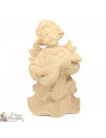 Angel in carved natural wood - mandolin - 16 cm