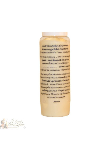 Novena Candle Saint Bernardine of Siena scented with sage - 20 pieces