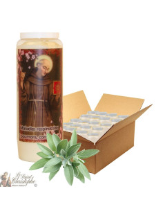 Bougie de neuvaine Saint Bernardin de Sienne parfumée à la sauge - 20 pièces