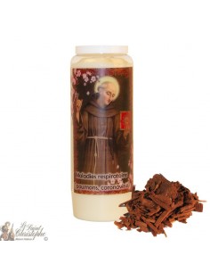 Bougie de neuvaine Saint Bernardin de Sienne parfumée au bois de santal