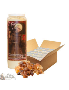 Bougie de neuvaine Saint Bernardin de Sienne parfumée à la myrrhe - 20 pièces