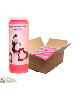 Vela de Novena Rosa - Ayudar a una pareja en dificultad - caja de 20 piezas