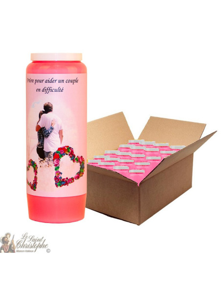 Candela Rosa Novena - Aiutare una coppia in difficoltà - scatola 20 pezzi