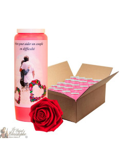 Novena Candle - Helping a couple in difficulty rose scented - 20 pieces