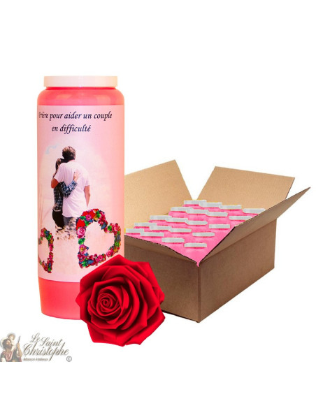 Novena Candle - Helping a couple in difficulty rose scented - 20 pieces
