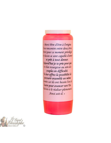Novena Candle - Helping a couple in difficulty rose scented - 20 pieces