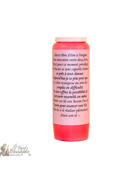 Novena Candle - Helping a couple in difficulty rose scented - 20 pieces