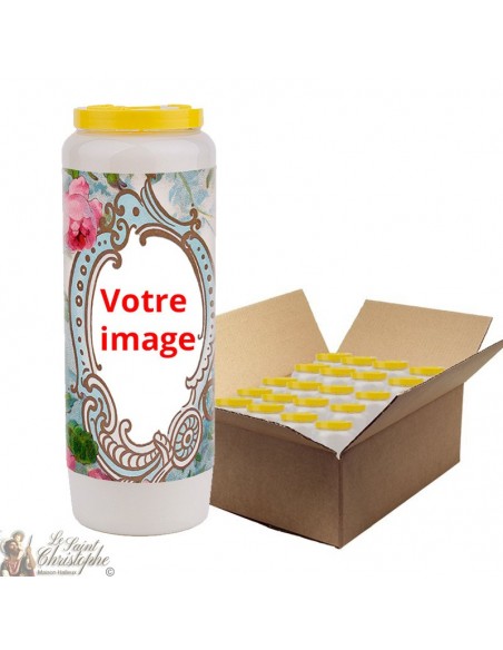 Bougie de neuvaine pour défunt 2 - personnalisable - 20 pièces