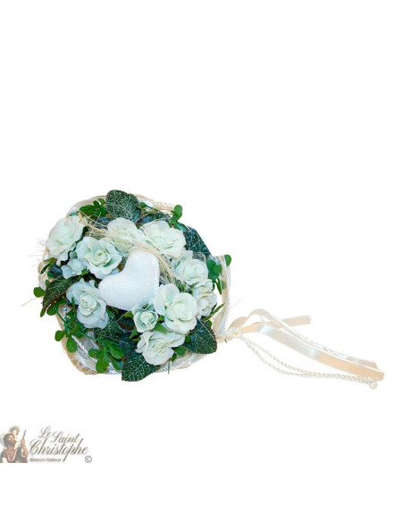 Carton de bouquets de fleurs - coeur sur tige