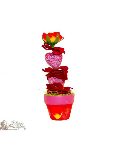 Blumenstraußkasten - roter Topf