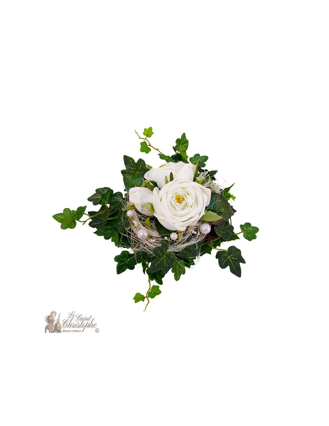 vijandigheid in verlegenheid gebracht Pence Doos met boeketten bloemen - witte bloemenkrans