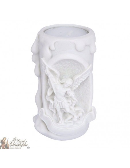 Candle holder in alabaster - Saint Michael