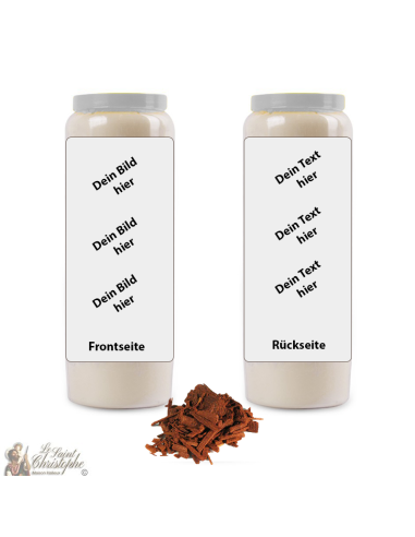 Bougie de neuvaine parfum bois de santal - personnalisable - carton 20 pièces