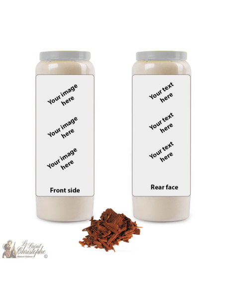 Bougie de neuvaine parfum bois de santal - personnalisable - carton 20 pièces