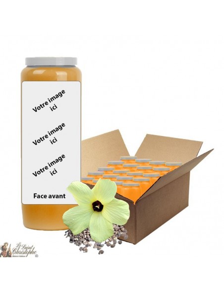 Vela de Novena Naranja perfumada Almizcle - personalizable - caja 20 piezas