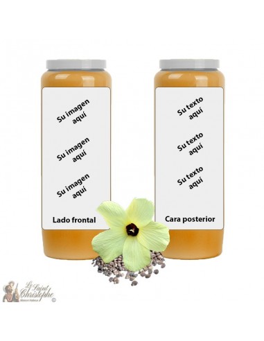 Bougie de neuvaine Orange parfum Musc - personnalisable - carton 20 pièces