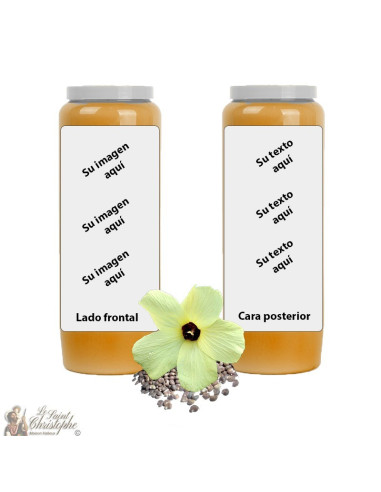 Vela de Novena Naranja perfumada Almizcle - personalizable - caja 20 piezas