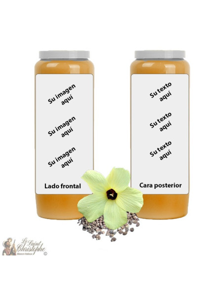 Vela de Novena Naranja perfumada Almizcle - personalizable - caja 20 piezas