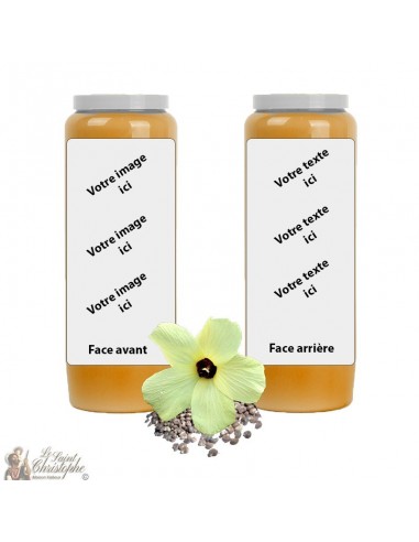 Vela de Novena Naranja perfumada Almizcle - personalizable - caja 20 piezas