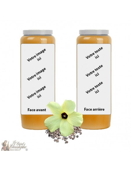 Bougie de neuvaine Orange parfum Musc - personnalisable - carton 20 pièces