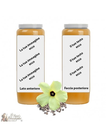 Vela de Novena Naranja perfumada Almizcle - personalizable - caja 20 piezas