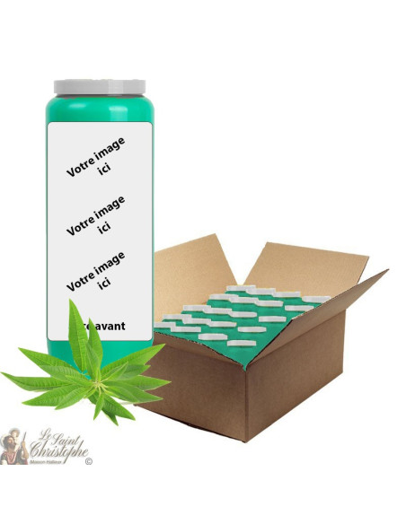 Bougie de neuvaine parfum Verveine - personnalisable - carton 20 pièces