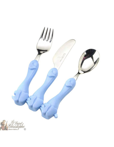 Set di posate per bambini blu - 1