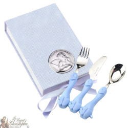 Set de couverts pour bébé bleu - 1