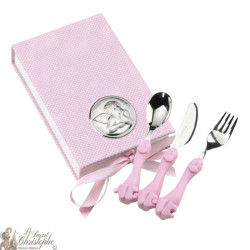 Set de couverts pour bébé rose - 1